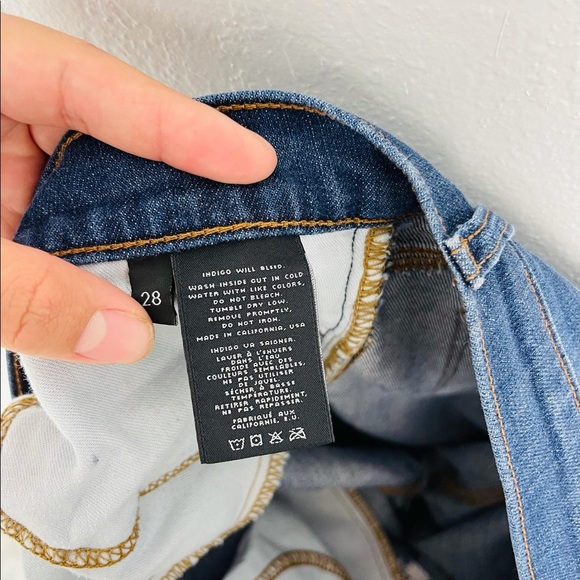 J BRAND BLUE DISTRESSED SKINNY BOYFRIEND JEANS AIDEN FLINTLOCK - Picture 8 of 9